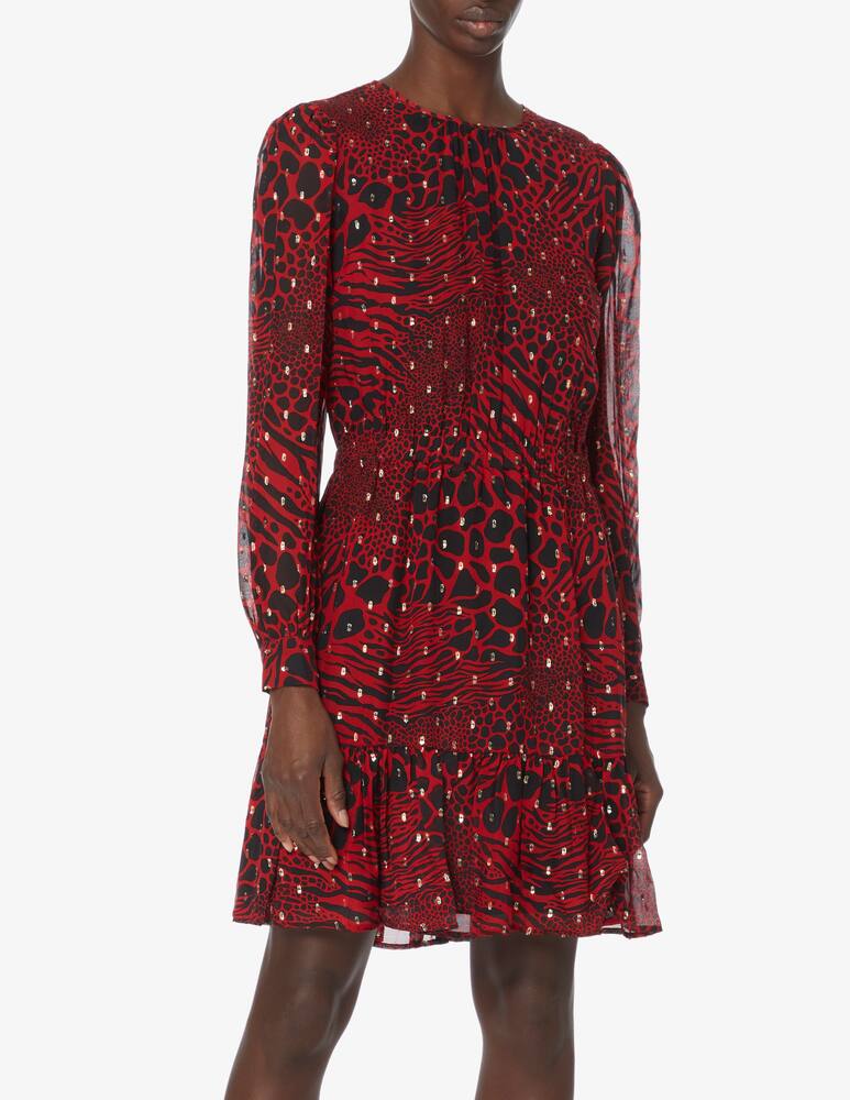 rinascente Michael Michael Kors Patchwork long sleeved mini dress - Red