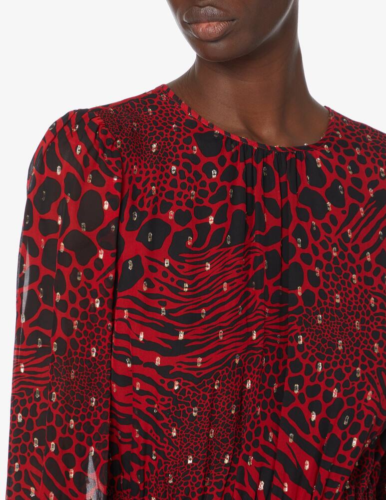 rinascente Michael Michael Kors Patchwork long sleeved mini dress - Red