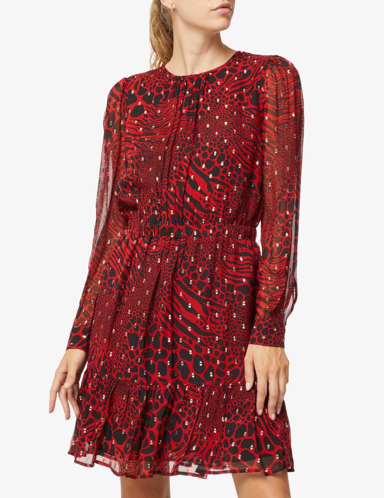 rinascente Michael Michael Kors Vestito a manica lunga chemise Animal  - Rosso