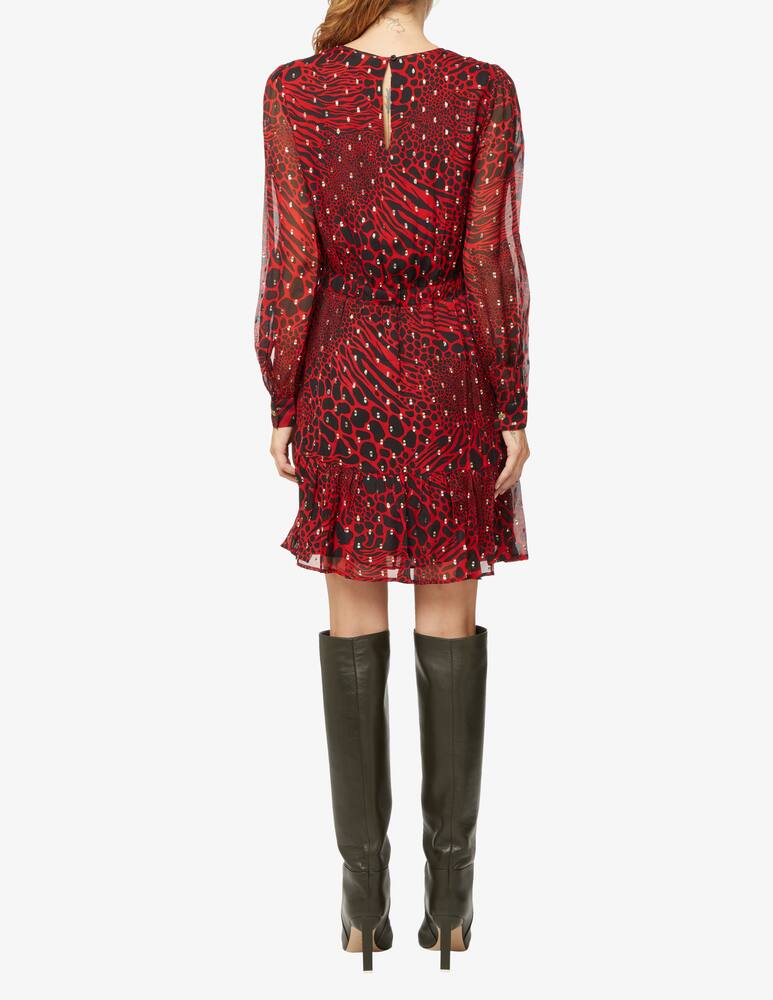 rinascente Michael Michael Kors Vestito a manica lunga chemise Animal  - Rosso