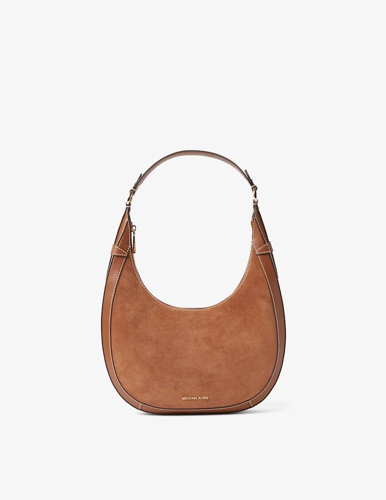 Michael Michael Kors Borsa a spalla mezza luna in camoscio S Preston - immagine 1