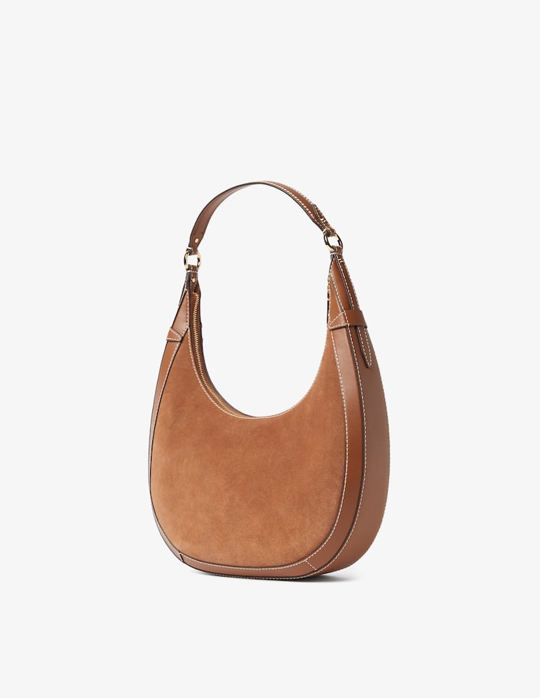 Michael Michael Kors Borsa a spalla mezza luna in camoscio S Preston - immagine 3