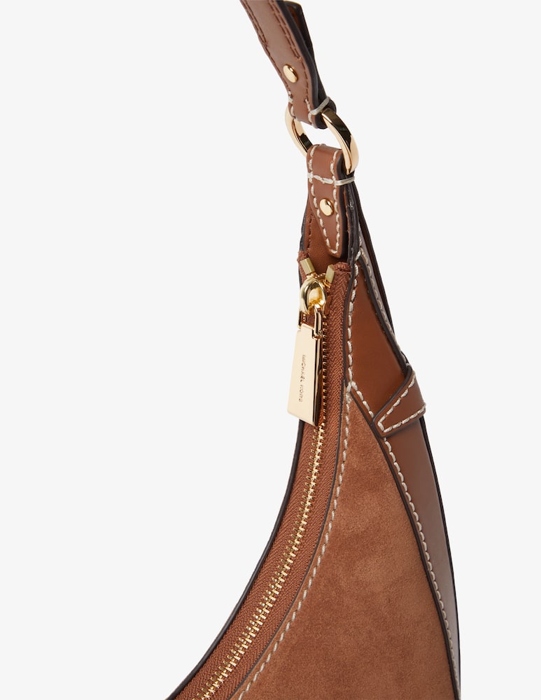 Michael Michael Kors Borsa a spalla mezza luna in camoscio S Preston - immagine 4