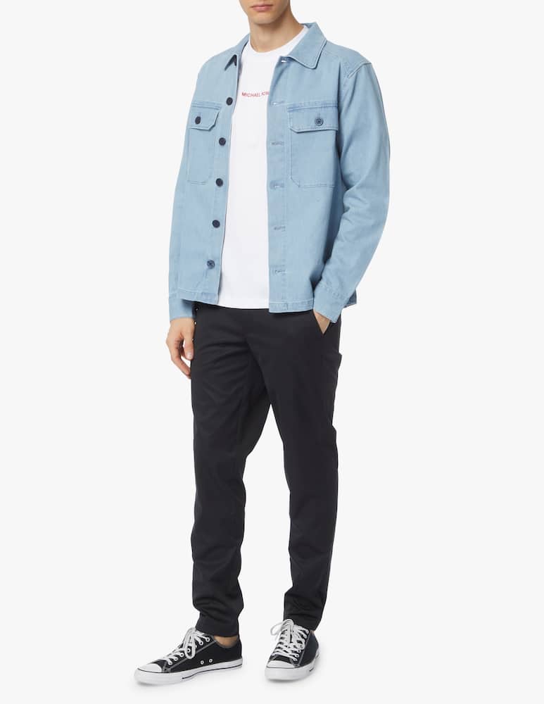 rinascente Michael Kors Long sleeve denim shirt with front pockets - light blue