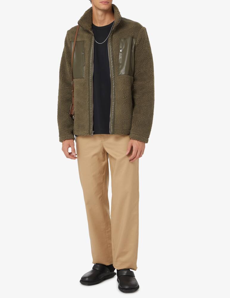 rinascente Michael Kors Sherpa mix media fz mock - Green