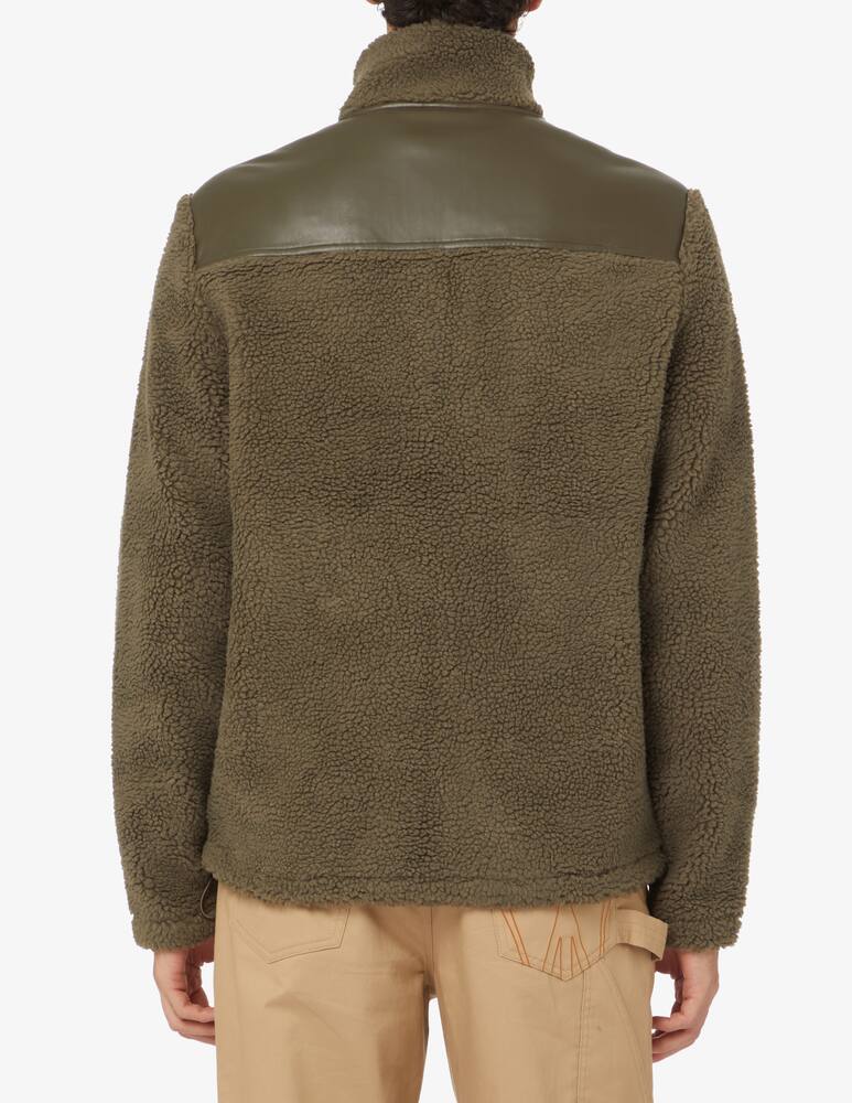 rinascente Michael Kors Sherpa mix media fz mock - Green