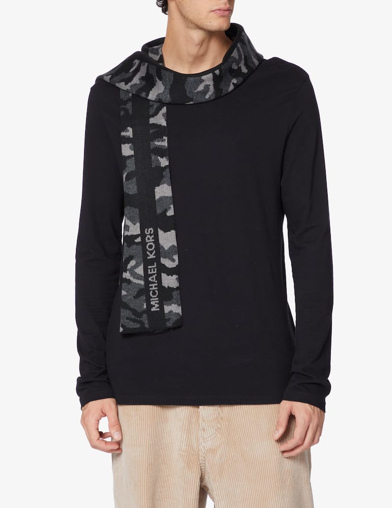 rinascente Michael Kors Sciarpa militare a strisce - Nero