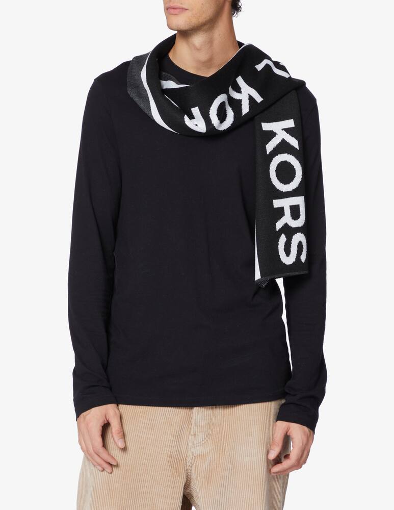 rinascente Michael Kors Logo stripe scarf - Black