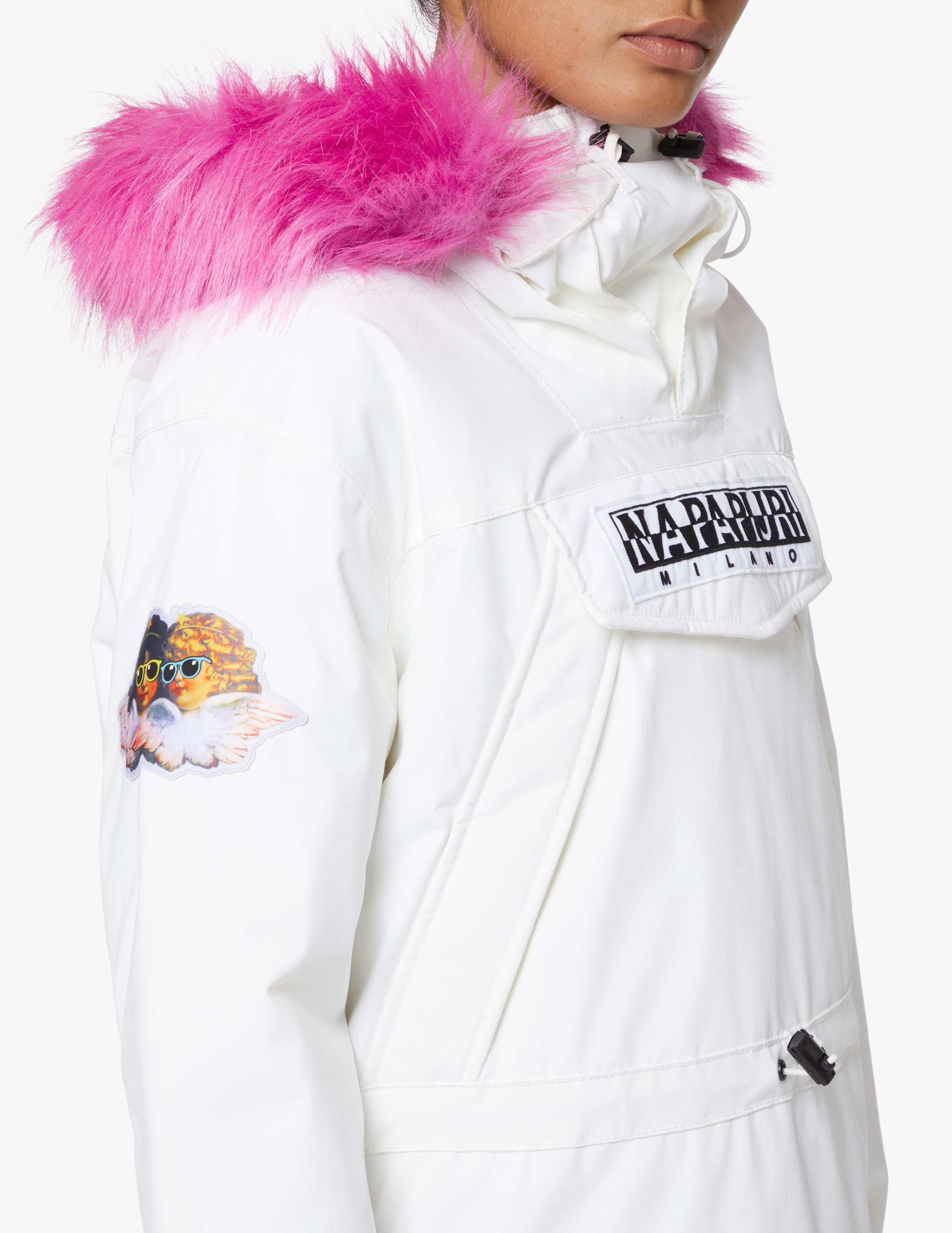 Shop Napapijri Napapijri x Fiorucci Skidoo anorak jacket - White