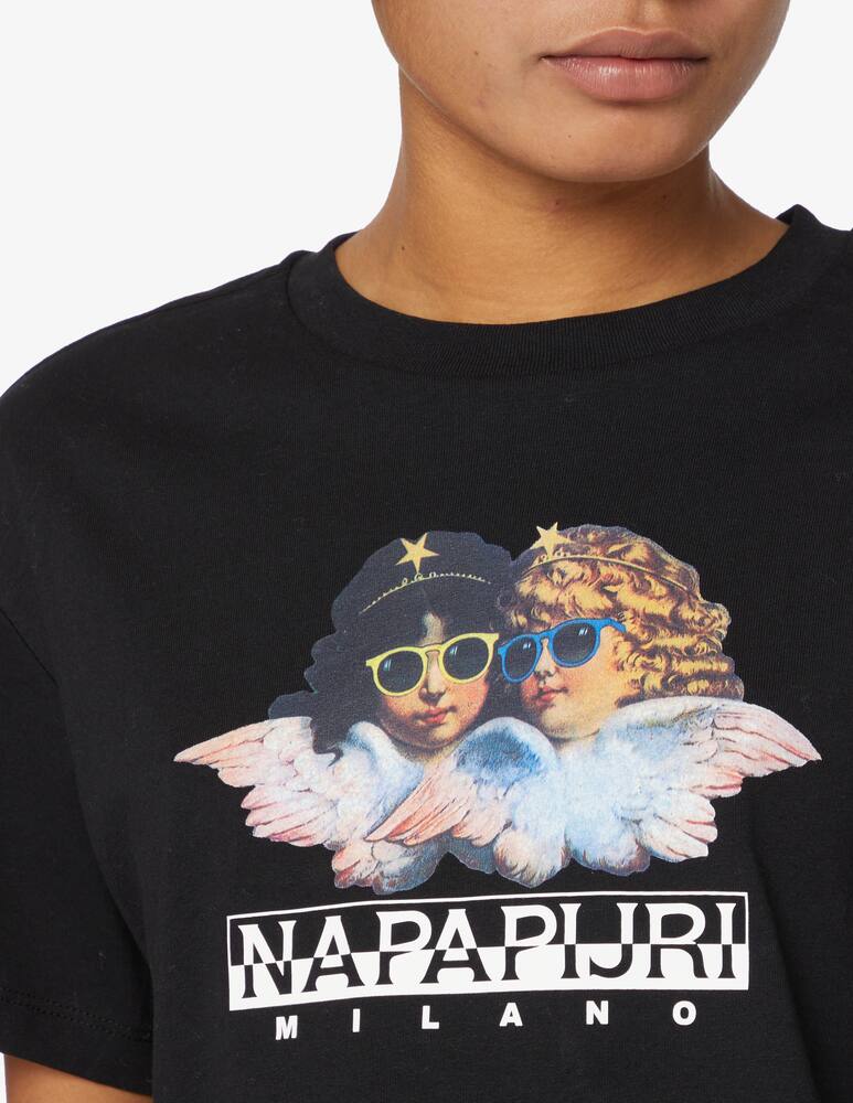 rinascente Napapijri Napapijri x Fiorucci crop short sleeve t-shirt - Black