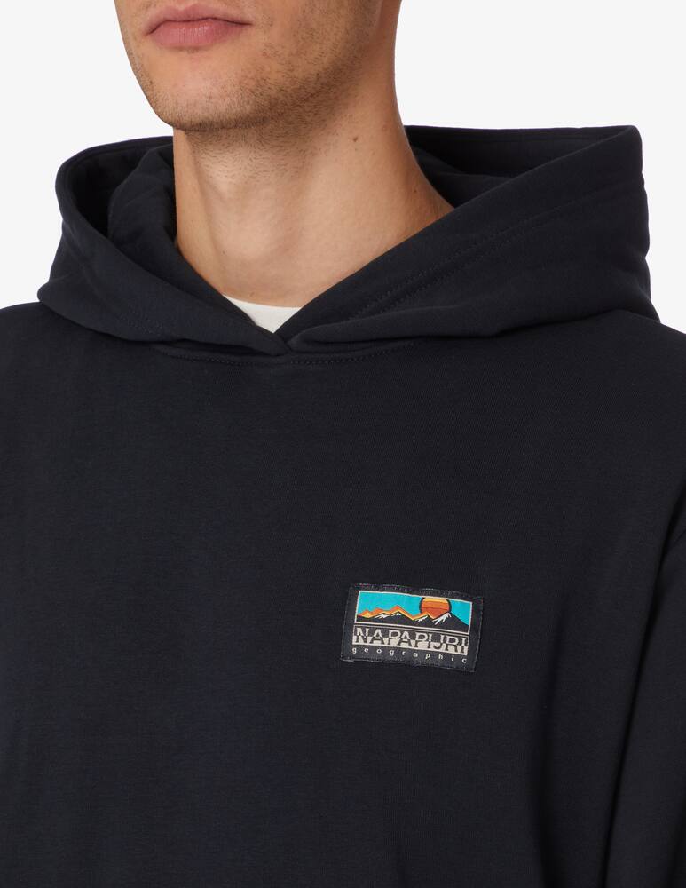 rinascente Napapijri Felpa con cappuccio con logo e stampa sul retro - Nero