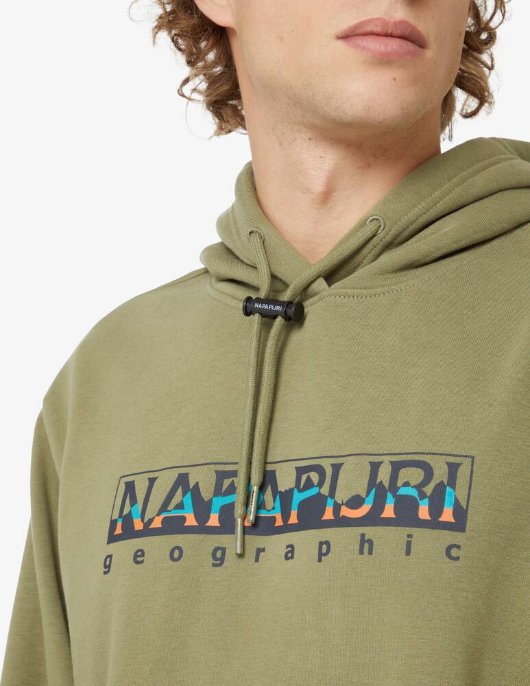 rinascente Napapijri Felpa con cappuccio logo montagna - Oliva