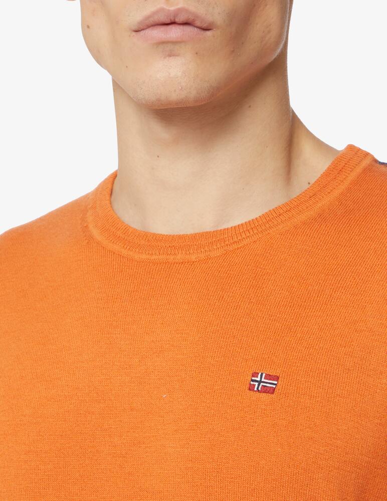 rinascente Napapijri Maglia girocollo in lana con logo bandierina petto - Arancione