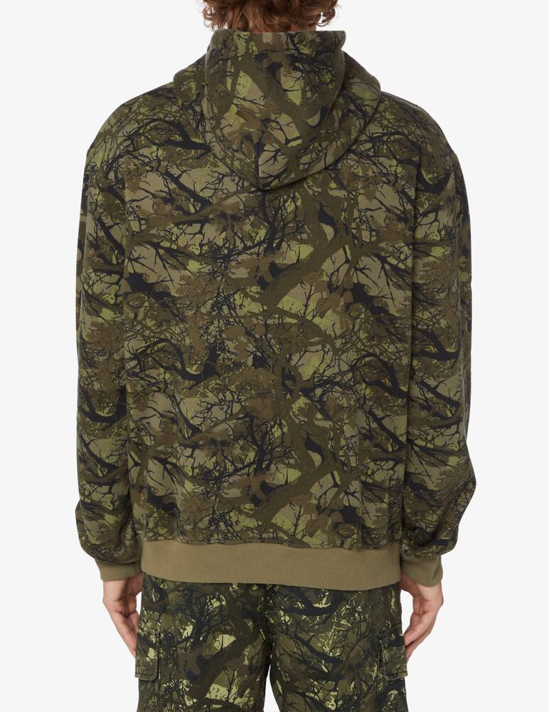 rinascente Napapijri Small logo foliage print hoodie - Green