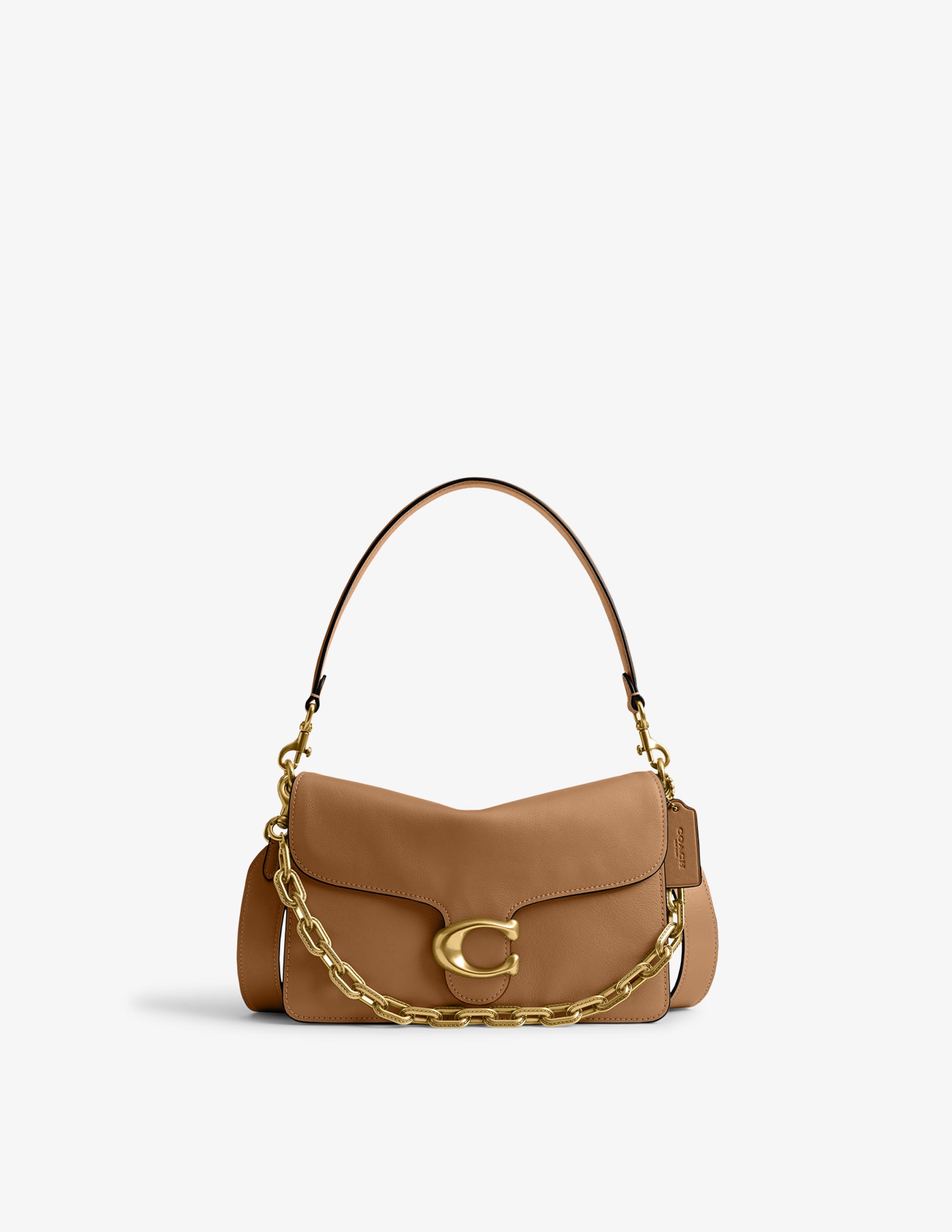 美品 COACH PAXTN DFFLE CHAIN SHOULDER BAG Chain Tabby Shoulder Bag In Loved Leather LH/BLACK BROWN