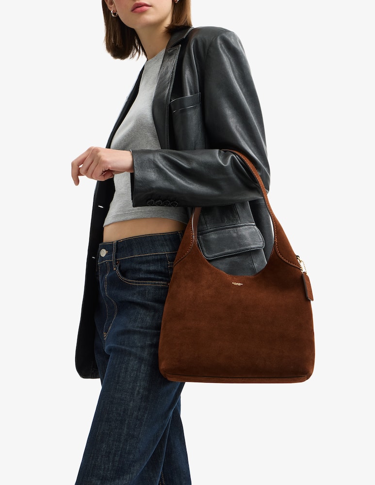 rinascente COACH Brooklyn 28 suede shoulder bag