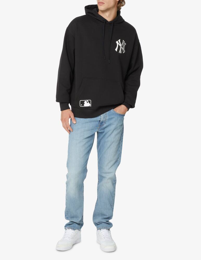 rinascente New Era Half logo oversized hoodie - Black