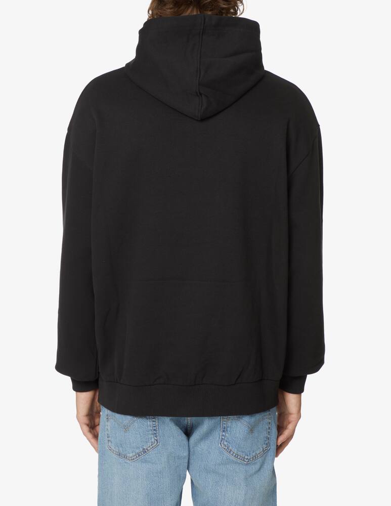 rinascente New Era Half logo oversized hoodie - Black