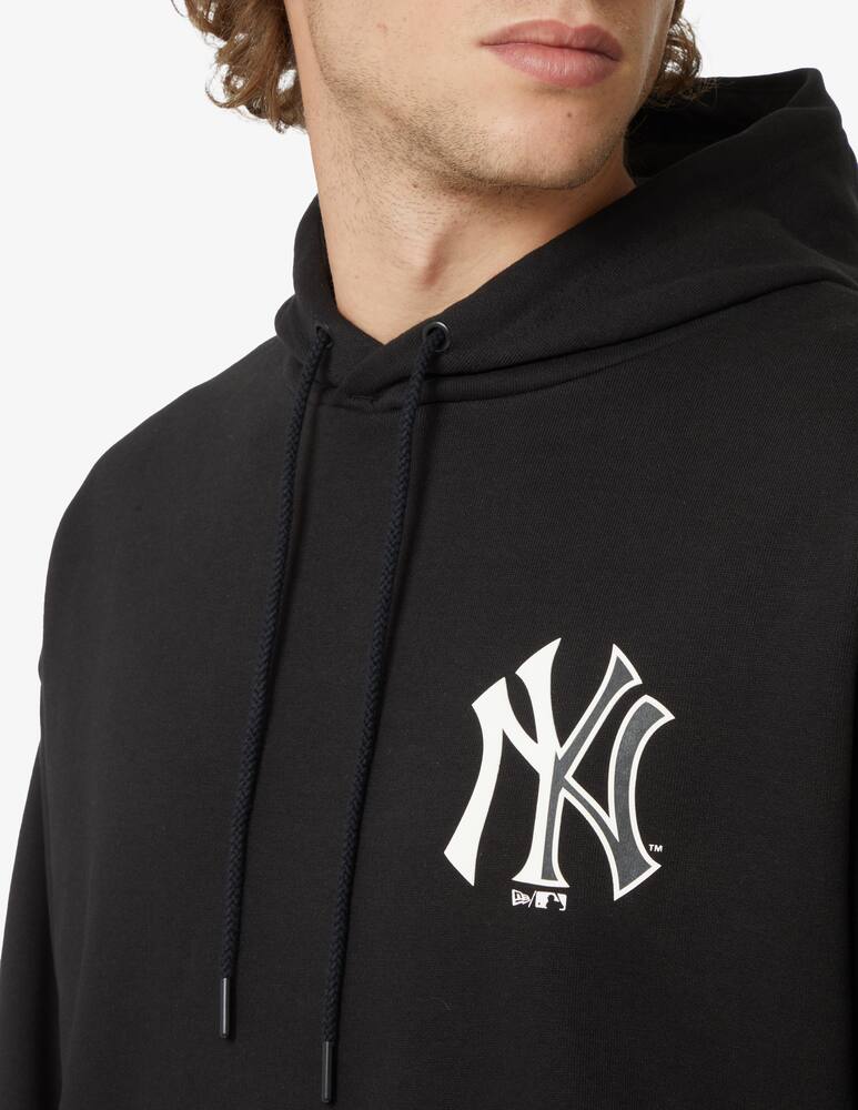 rinascente New Era Half logo oversized hoodie - Black