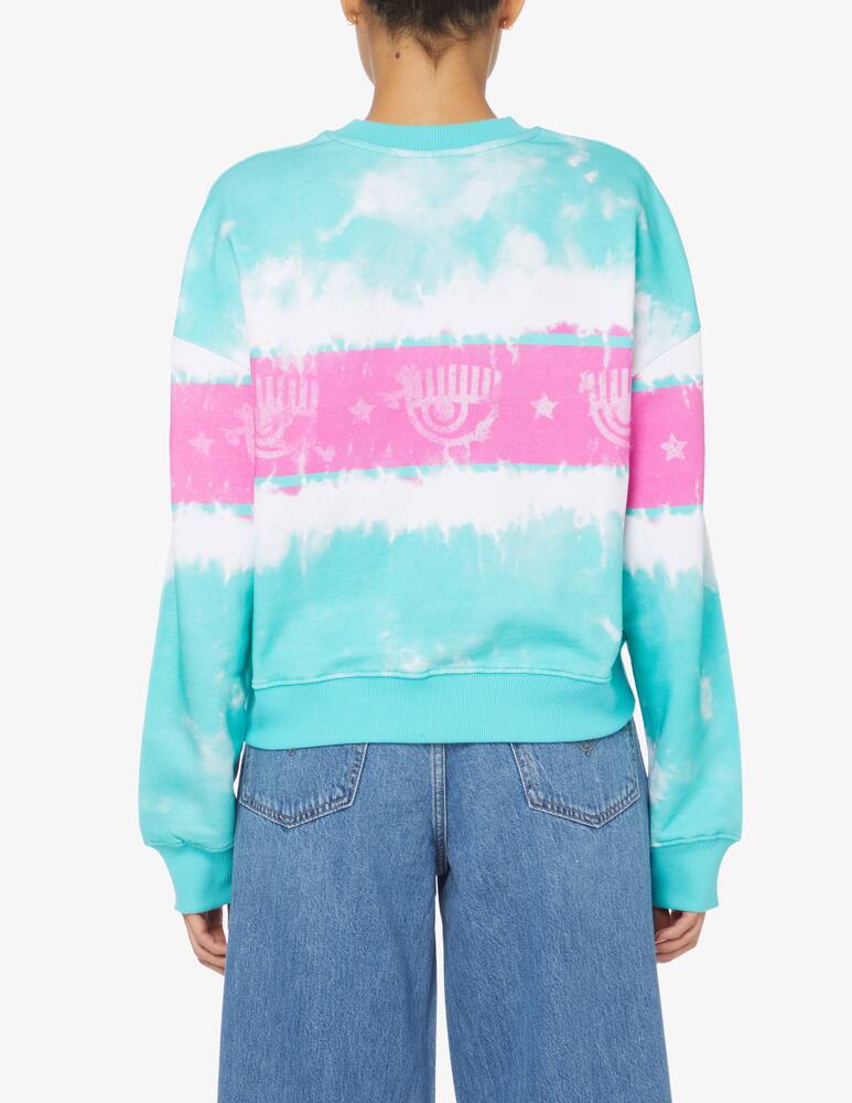 rinascente Chiara Ferragni Logomania cotton tiedye crewneck sweatshirt - Multi
