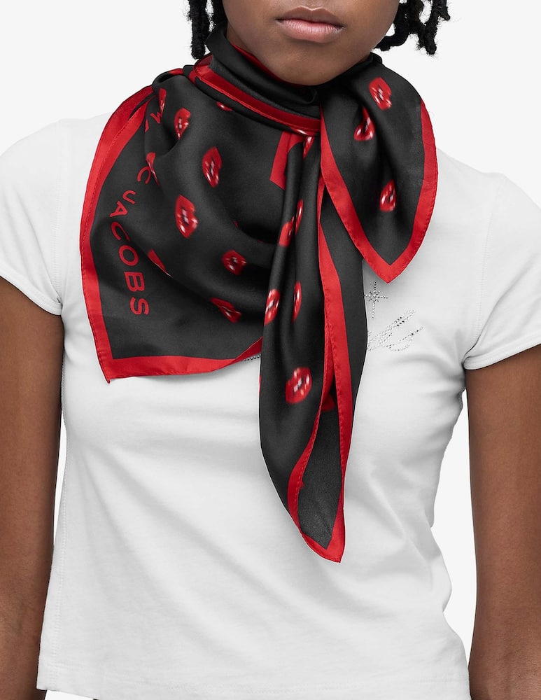rinascente Marc Jacobs Blurred lips silk scarf