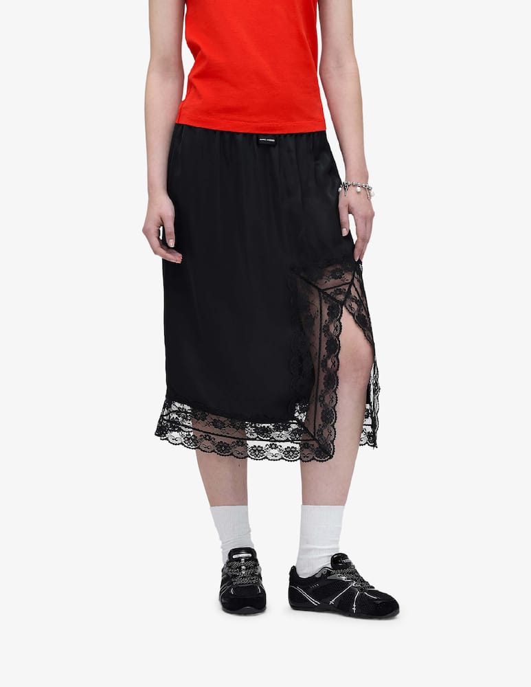 rinascente Marc Jacobs Satin slip skirt with lace trim