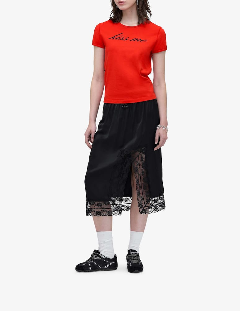 rinascente Marc Jacobs Satin slip skirt with lace trim