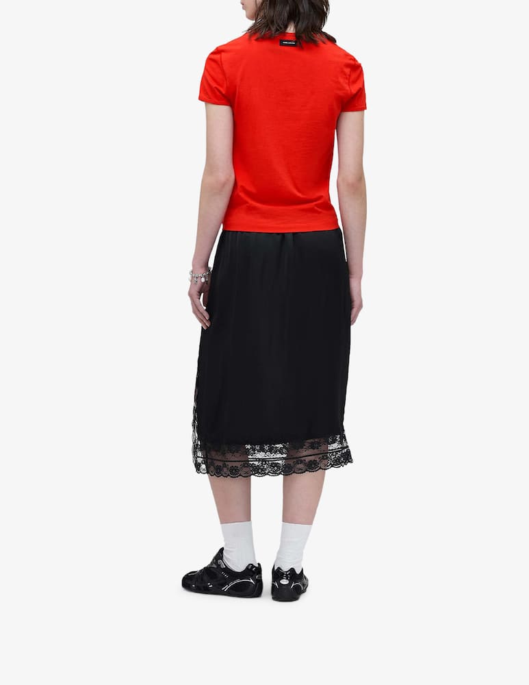 rinascente Marc Jacobs Satin slip skirt with lace trim