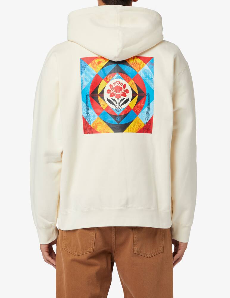 rinascente Obey Geometric power canvas hoodie 