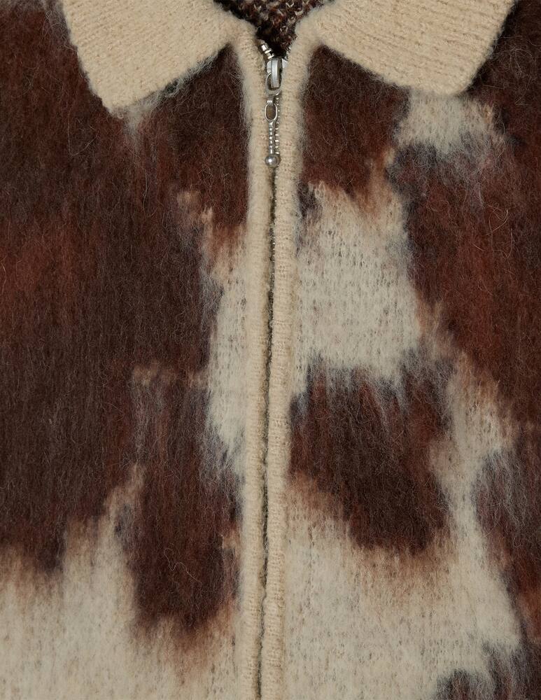 rinascente Obey Cow pattern zip sweater