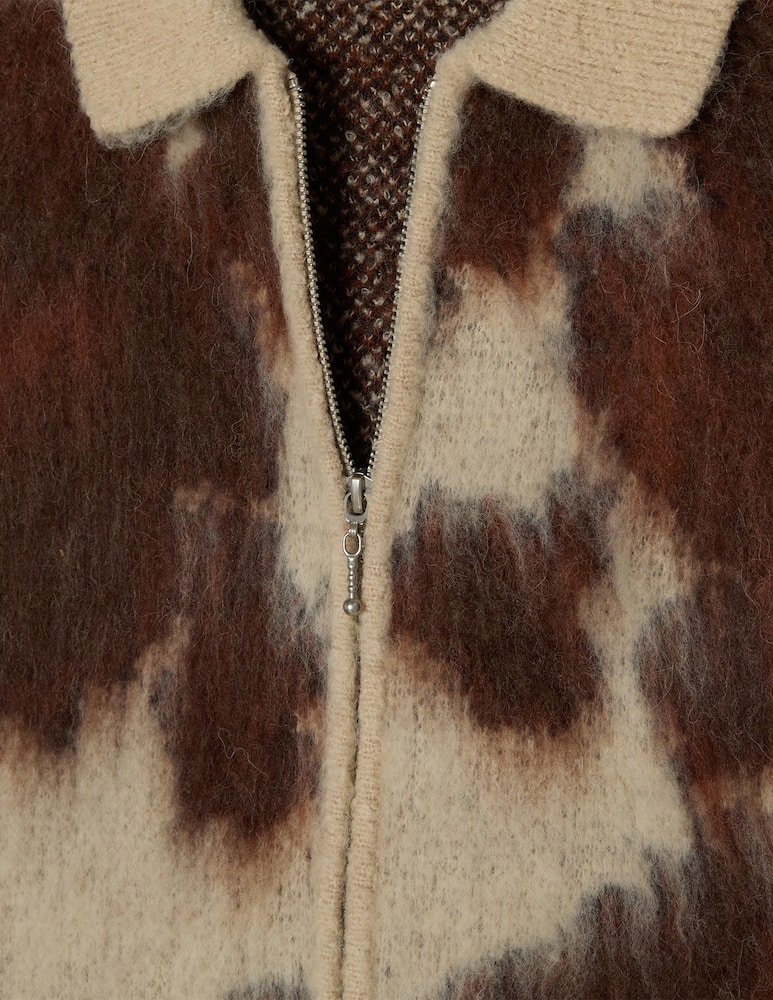 Obey Cow pattern zip sweater - picture 4 Obey Cow pattern zip sweater - picture 4