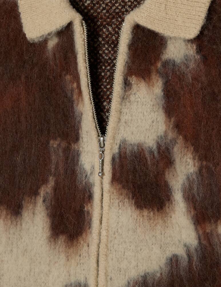 rinascente Obey Cow pattern zip sweater