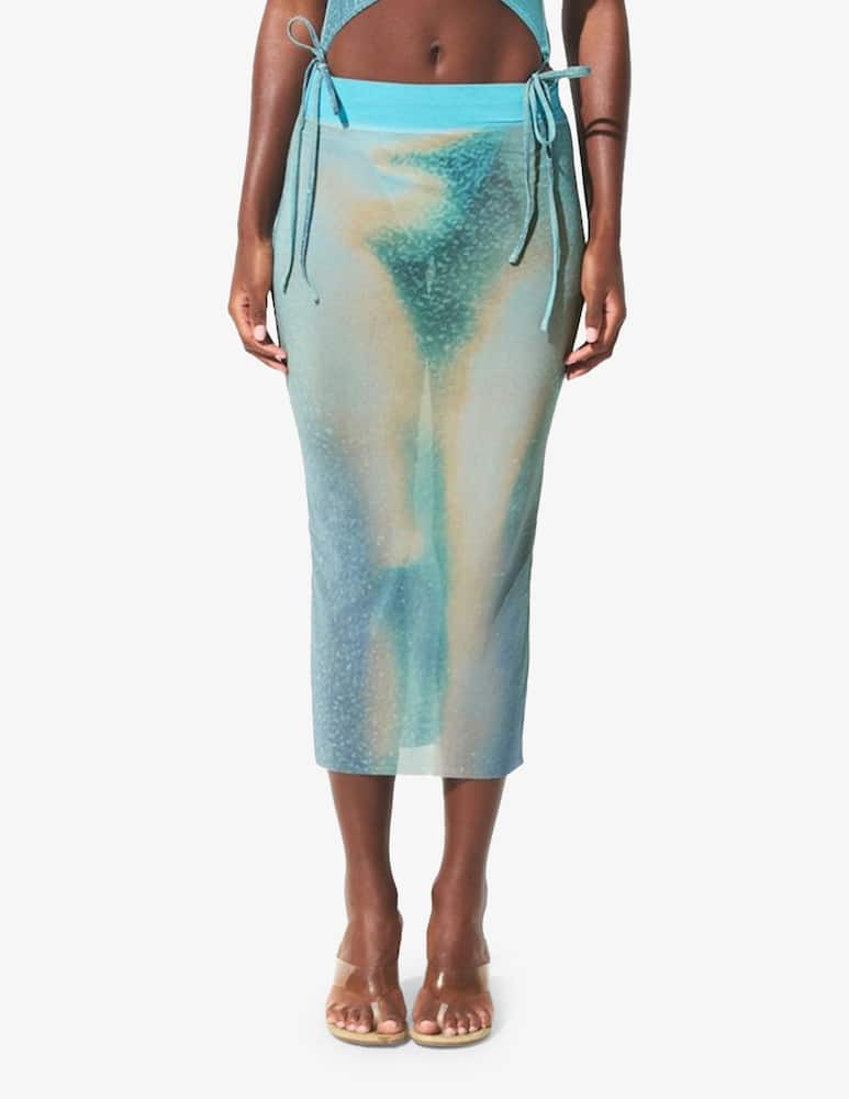 rinascente SKIMS Sheer printed midi skirt