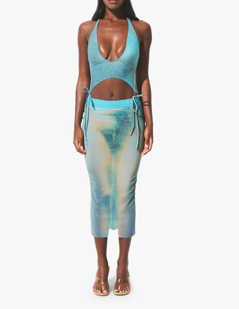 rinascente SKIMS Sheer printed midi skirt