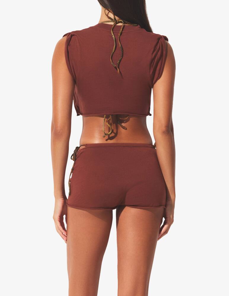 rinascente SKIMS Twisted plunge crop t-shirt