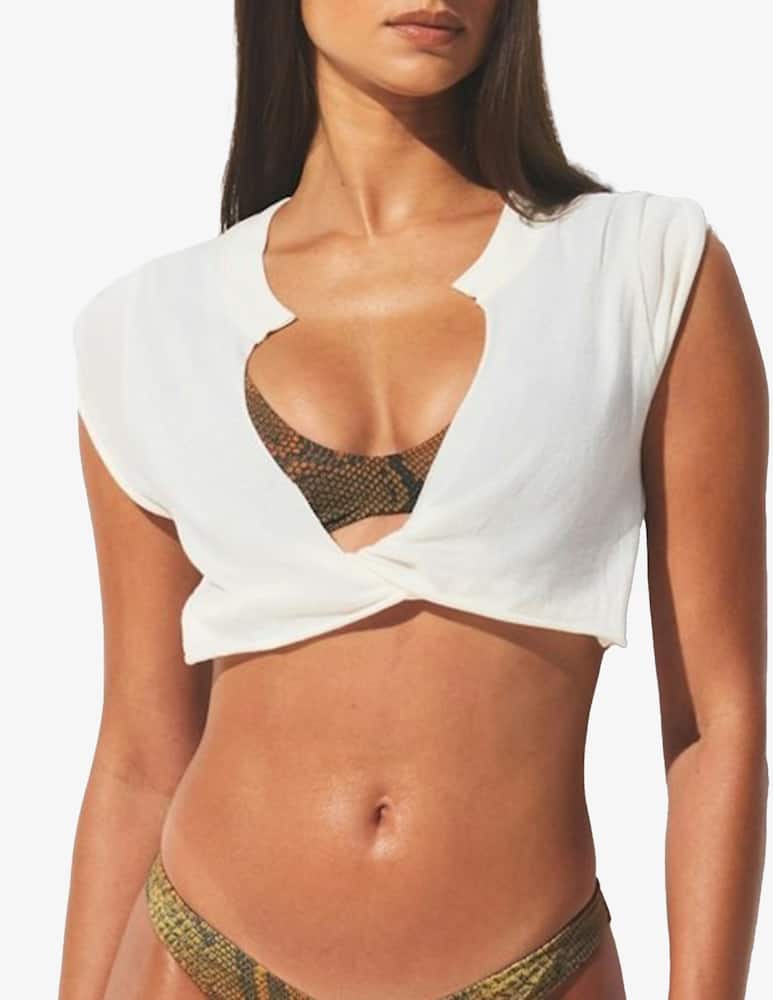 SKIMS T-shirt corta scollo annodato - immagine 1 SKIMS T-shirt corta scollo annodato - immagine 1