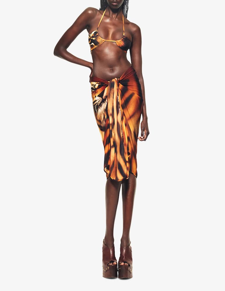 rinascente SKIMS Roberto Cavalli x Skims tiger print pareo