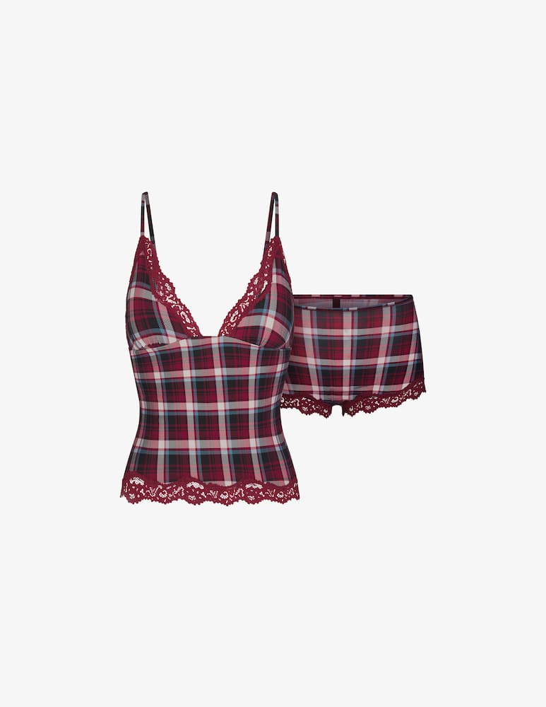 SKIMS Set intimo scozzese in pizzo - immagine 1 SKIMS Set intimo scozzese in pizzo - immagine 1
