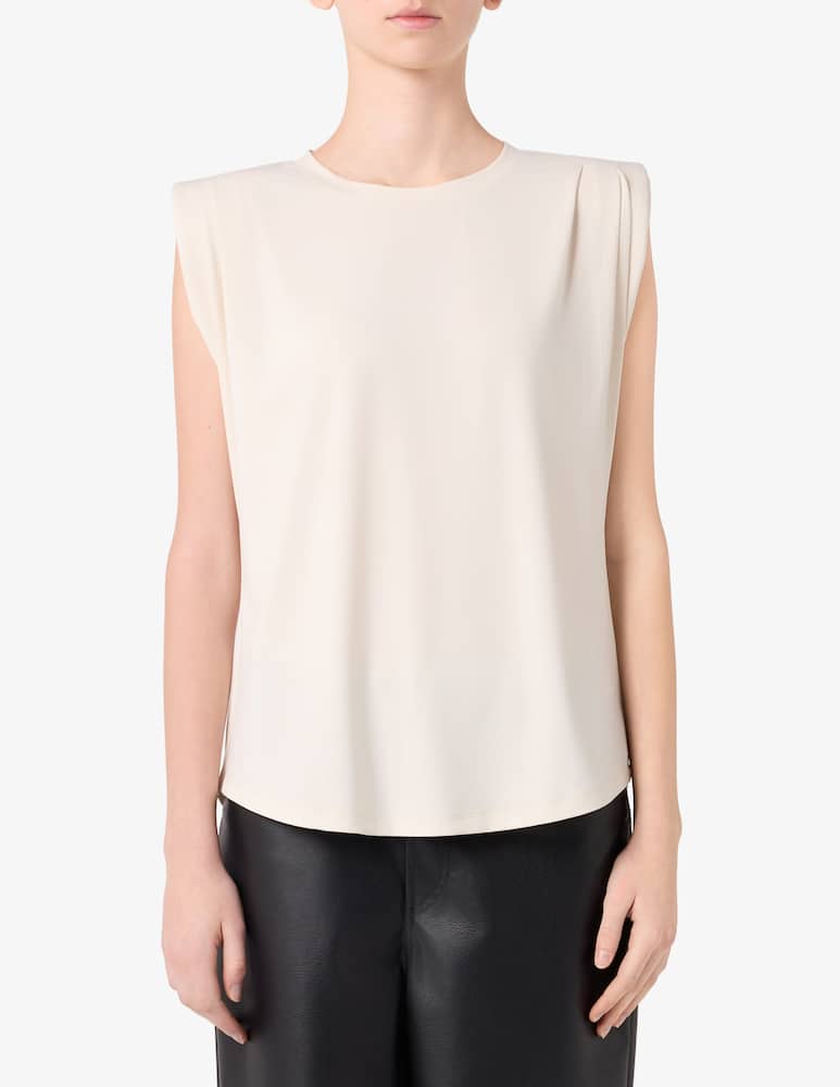 rinascente Michael Michael Kors Crew neck pleat shoulder top