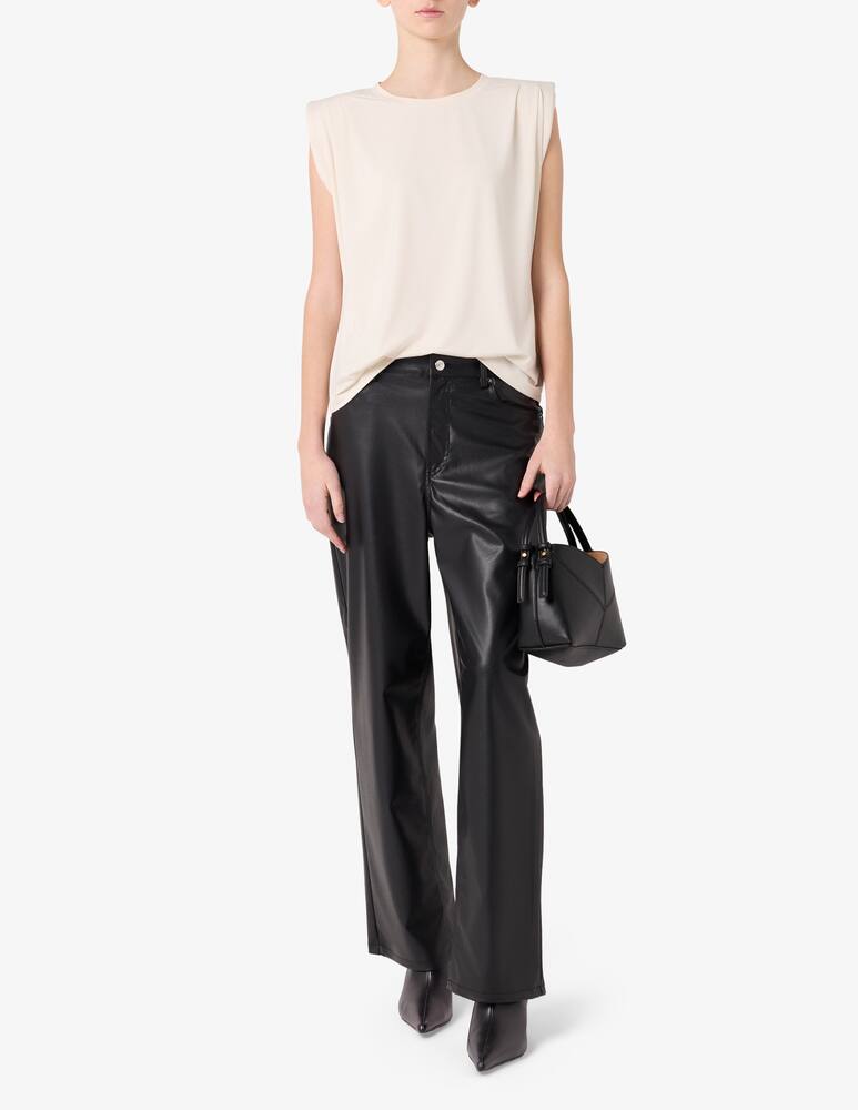 rinascente Michael Michael Kors Crew neck pleat shoulder top