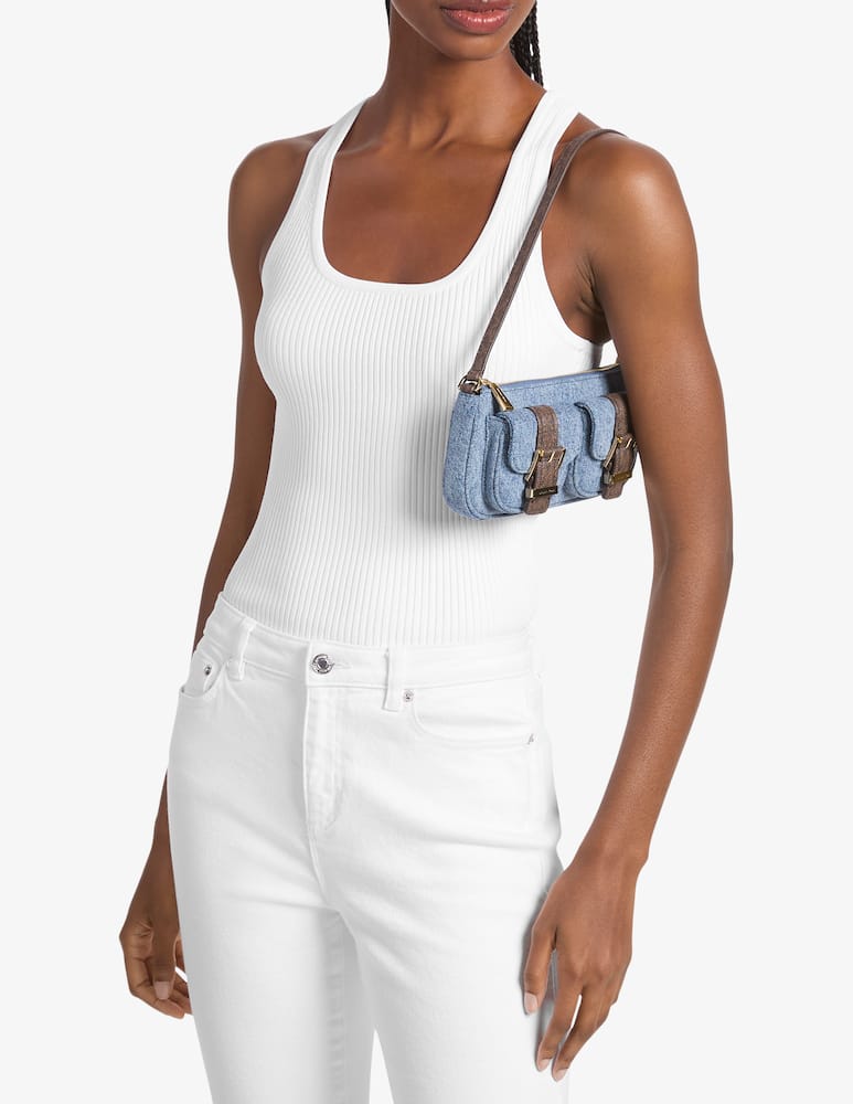 Michael Michael Kors Borsa a spalla convertibile Zoe in jeans - immagine 2