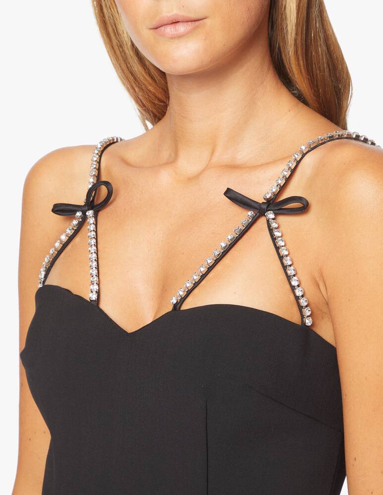 rinascente Area Vestito corto in misto lana Crystal Bow Strap