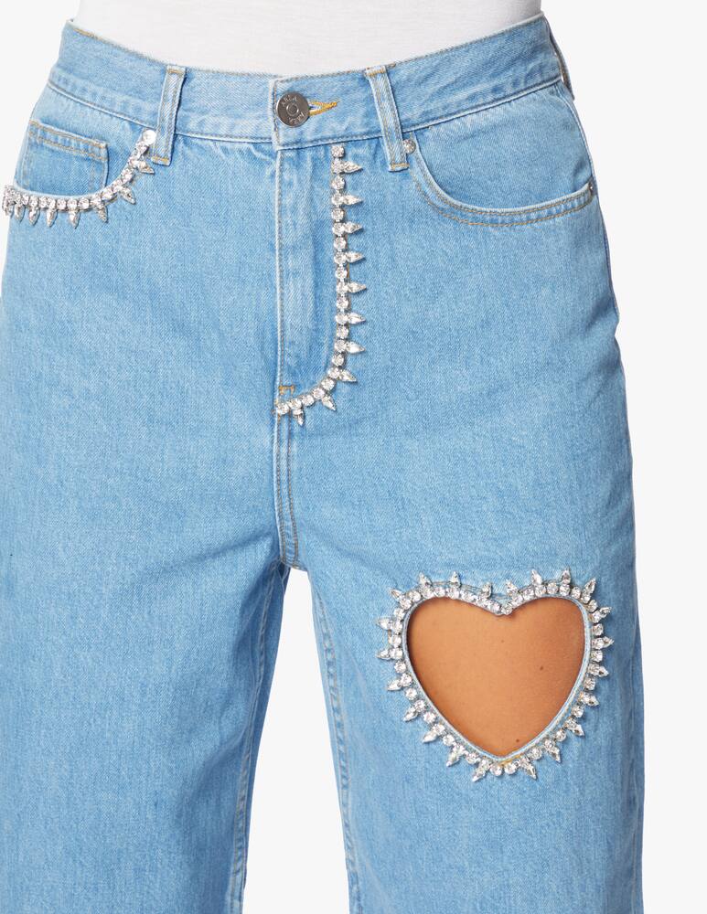 rinascente Area Jeans a vita alta Crystal Heart
