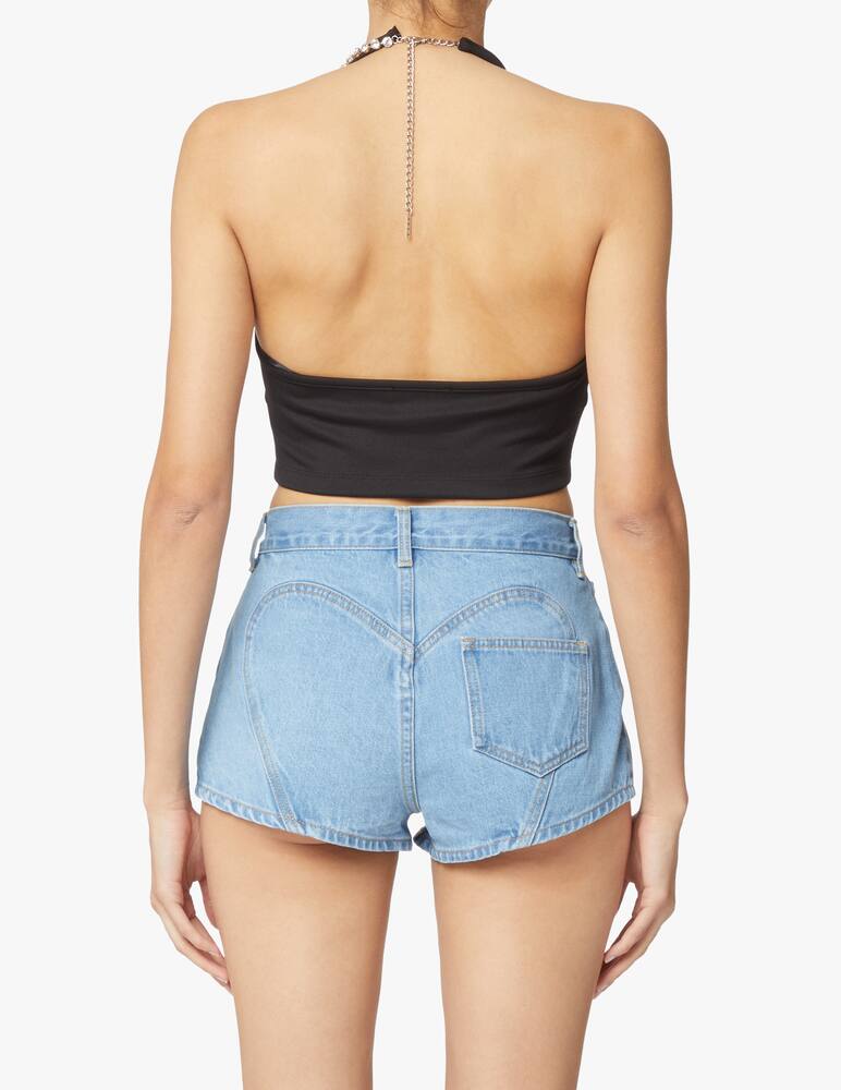 rinascente Area Cropped top with crystals - black