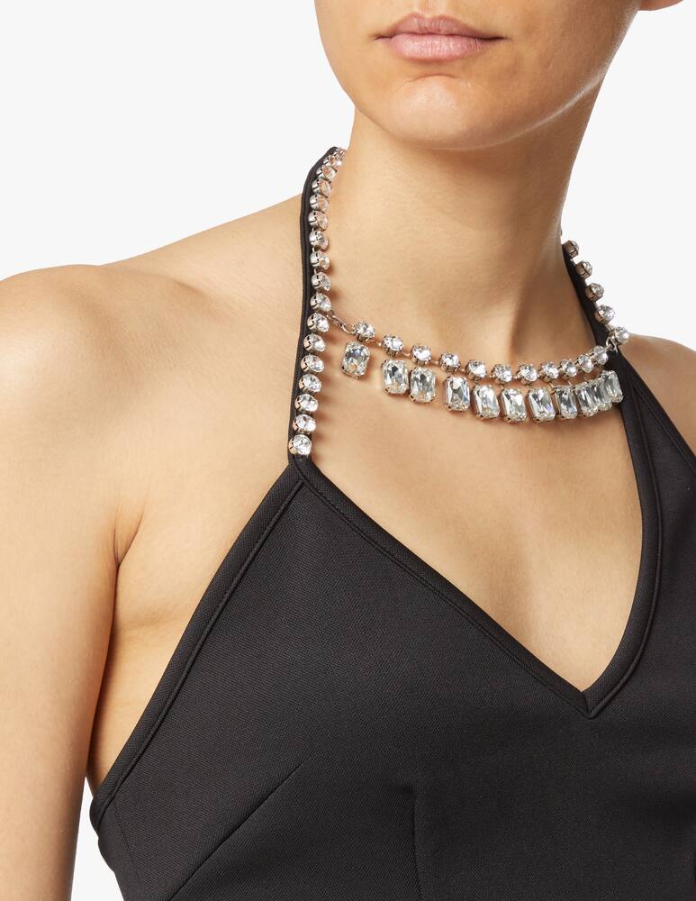 rinascente Area Cropped top with crystals - black