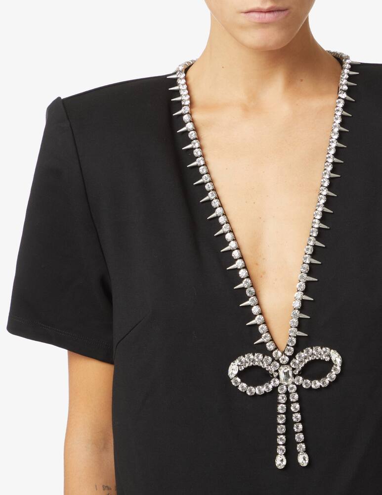 rinascente Area Vestito mini con scollo a v Crystalbow - Nero