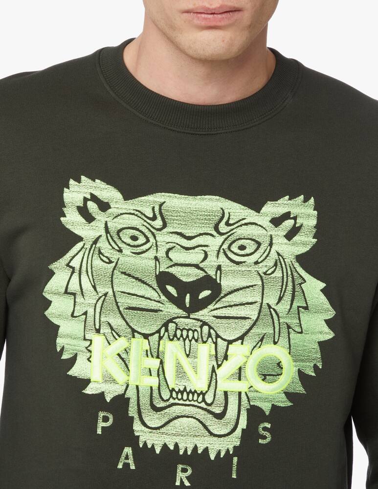 rinascente Kenzo Icon neon roundneck sweatshirt - olive