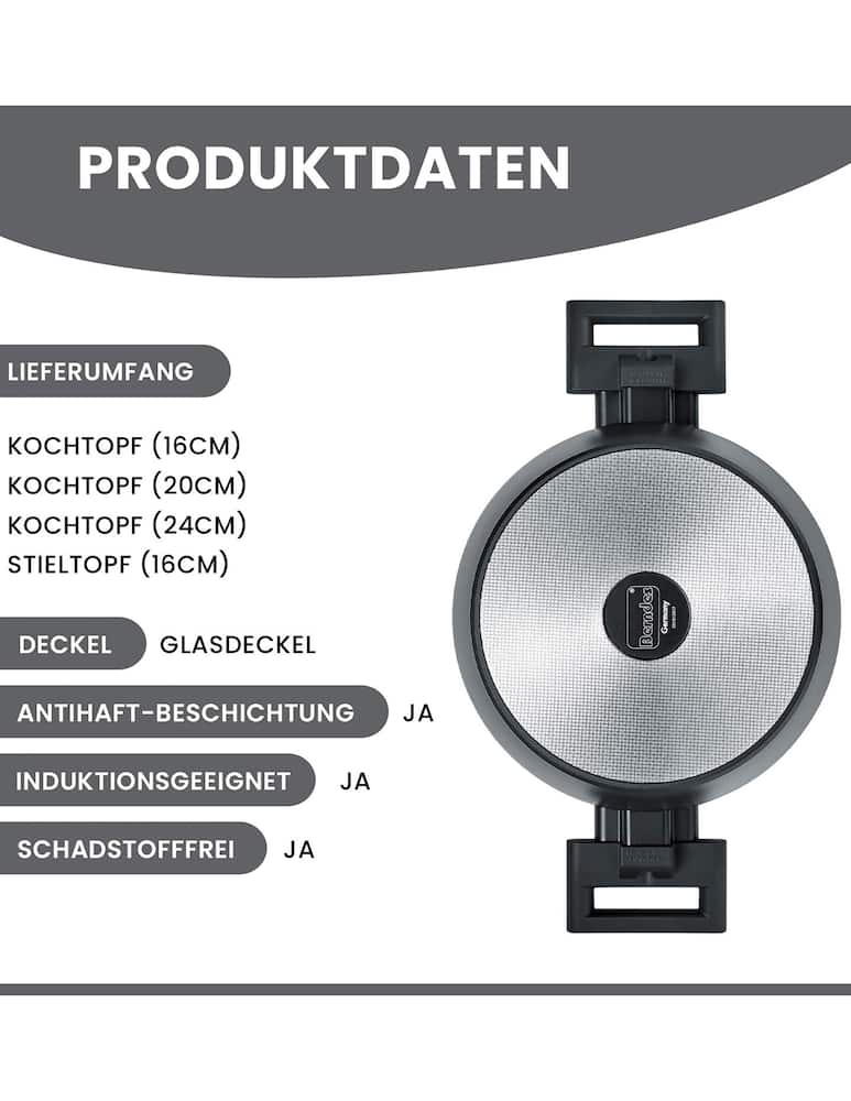 rinascente Berndes Batteria 7 pezzi Alu Special - Nero