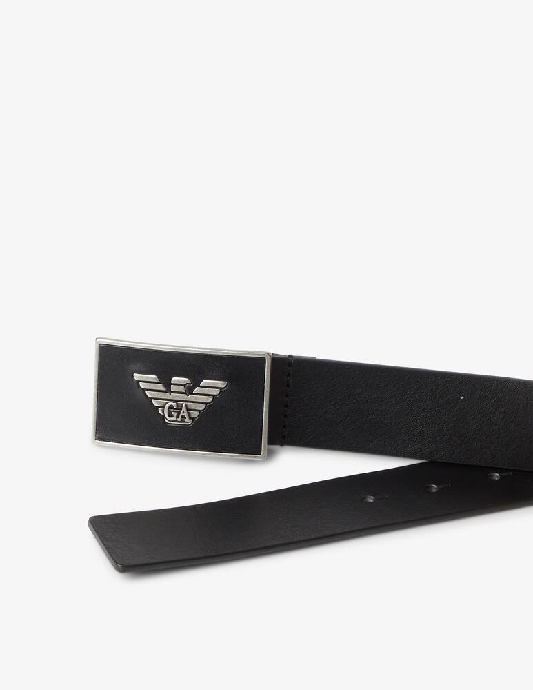 rinascente Emporio Armani Cintura in pelle con placca logata 