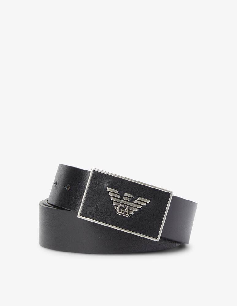 rinascente Emporio Armani Cintura in pelle con placca logata 